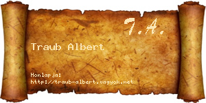 Traub Albert névjegykártya